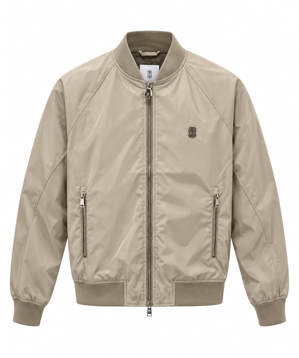 Beige Lightweight Bomber Jacket