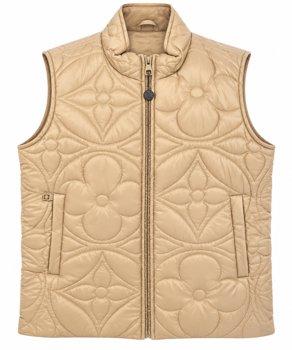 Louis Vuitton Monogram Quilted Puffer Vest – Beige