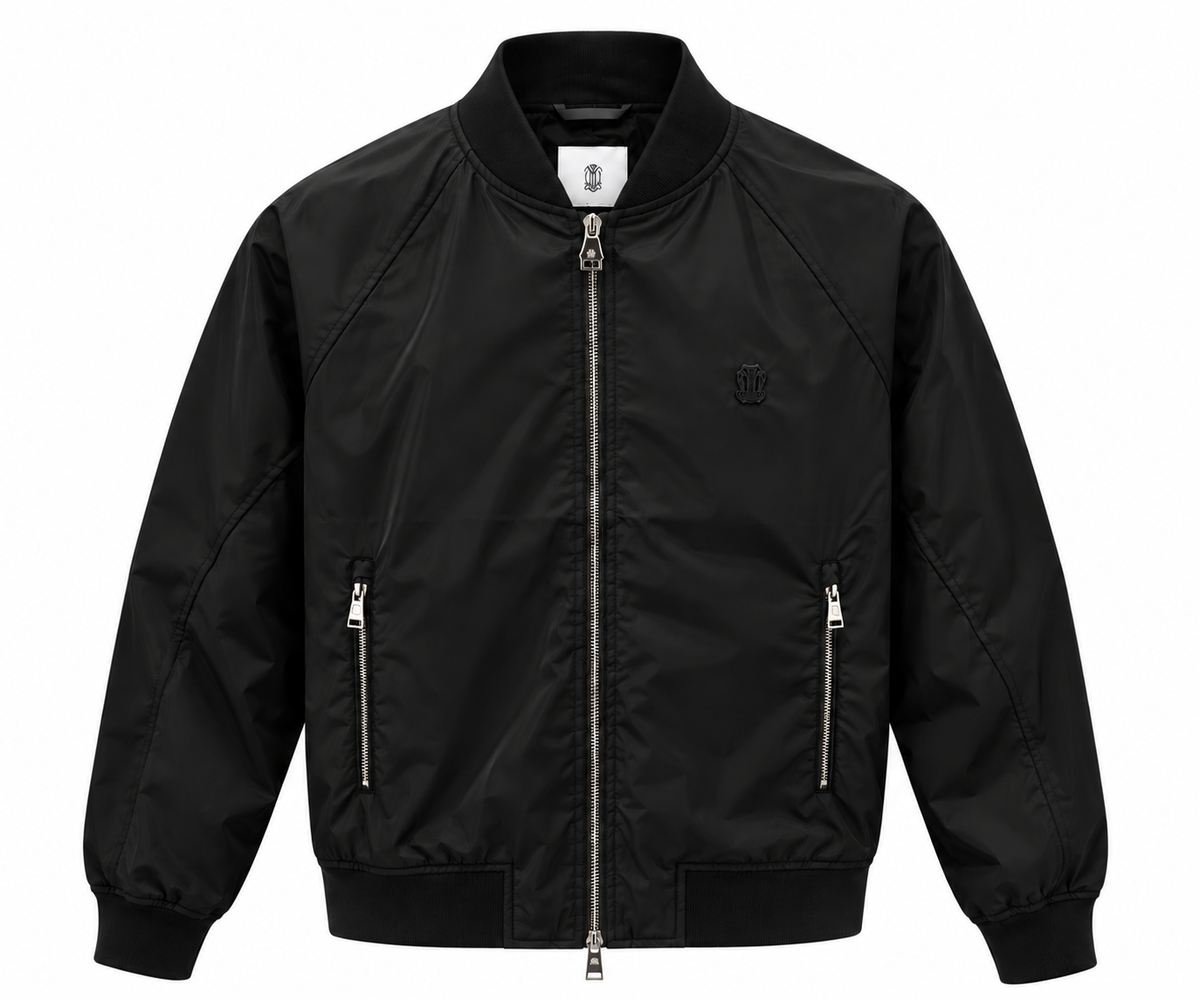 Black Lightweight Bomber Jacket