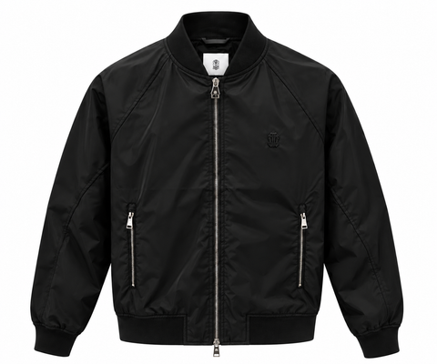 Black Lightweight Bomber Jacket