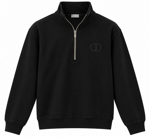 Dior Black CD Logo Half-Zip Sweatshirt