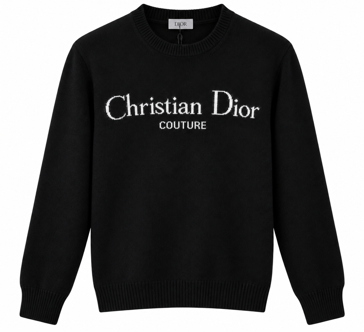 Christian Dior Couture Black Logo Knit Sweater