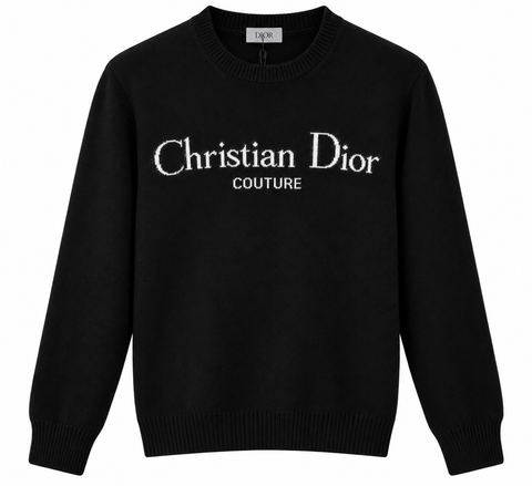 Christian Dior Couture Black Logo Knit Sweater