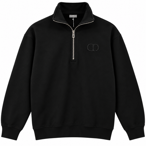 Dior CD Half-Zip Sweatshirt – Black