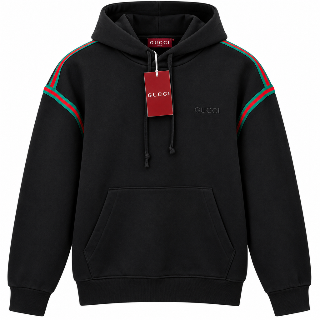 Gucci Web Stripe Pullover Hoodie – Black