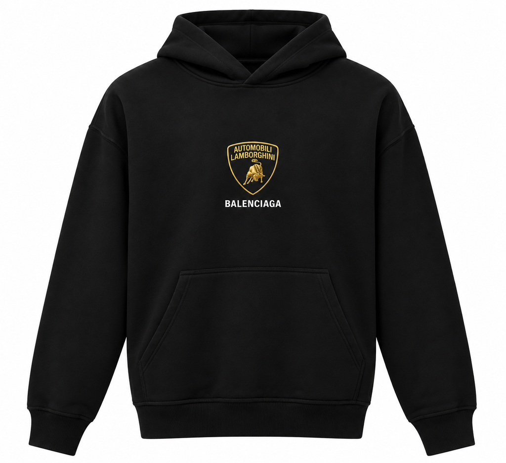 Balenciaga x Lamborghini Logo Hoodie – Black