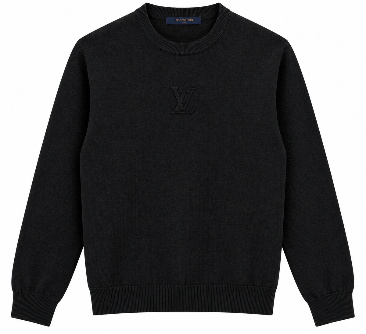 Louis Vuitton Black Tonal LV Crewneck Sweater