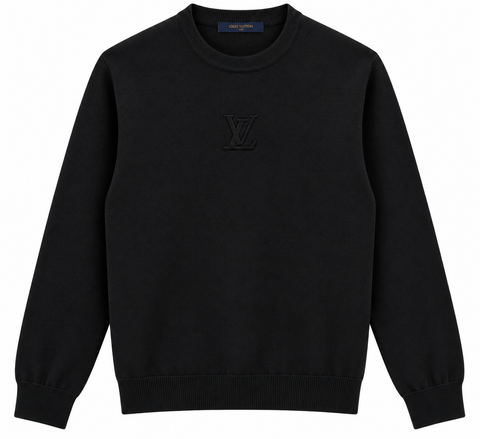 Louis Vuitton Black Tonal LV Crewneck Sweater