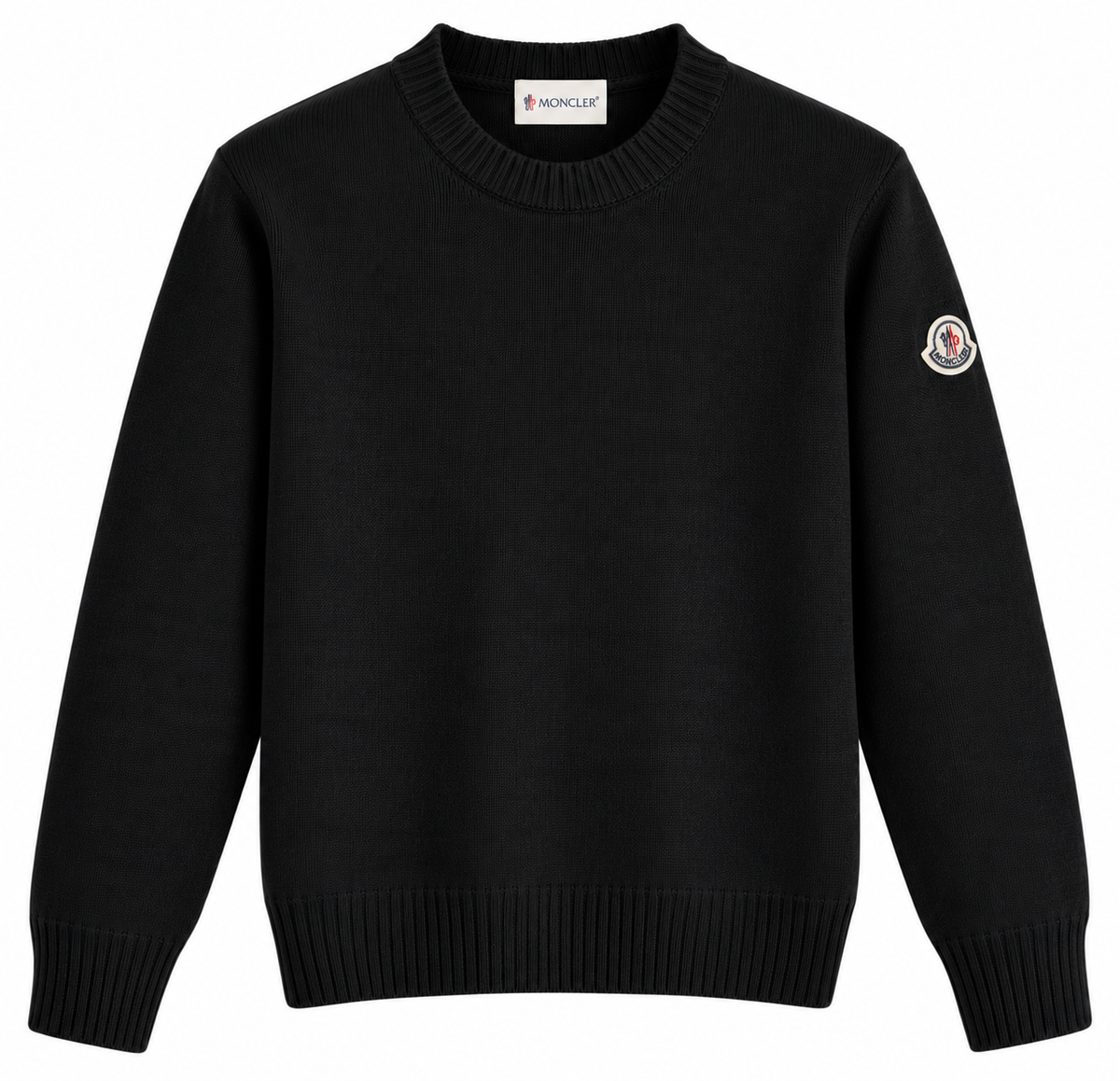 Moncler Logo Patch Knit Sweater – Black