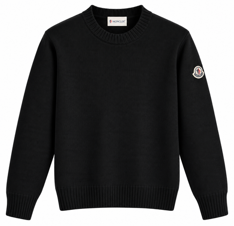 Moncler Logo Patch Knit Sweater – Black
