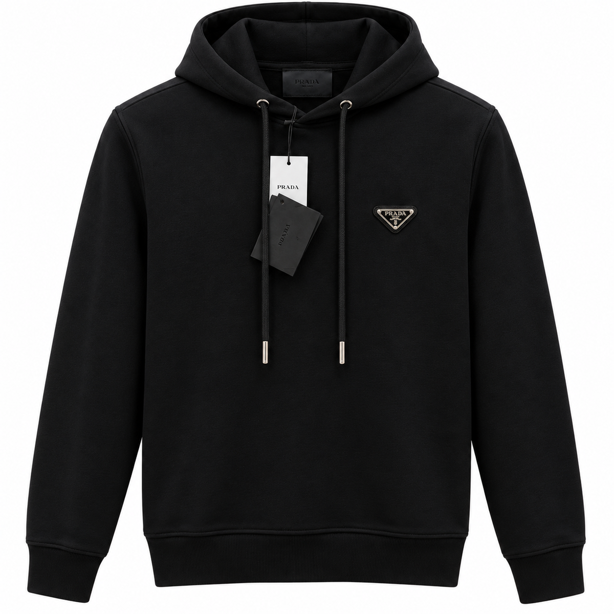 Prada Black Triangle Logo Hoodie