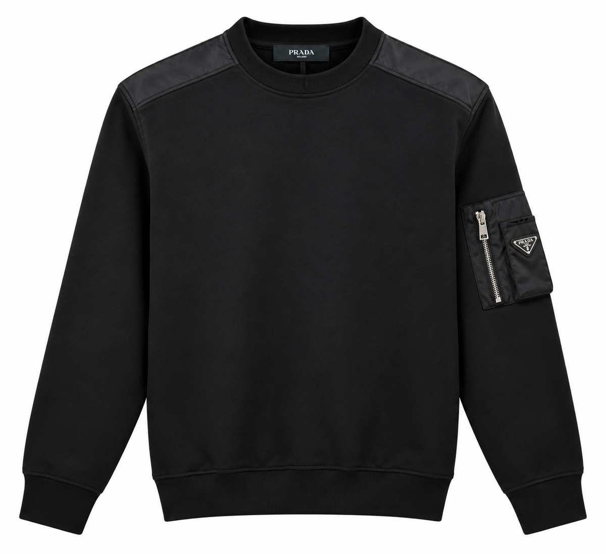 Prada Re-Nylon Pocket Sweatshirt – Black