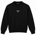 Prada Triangle Logo Knit Sweater – Black