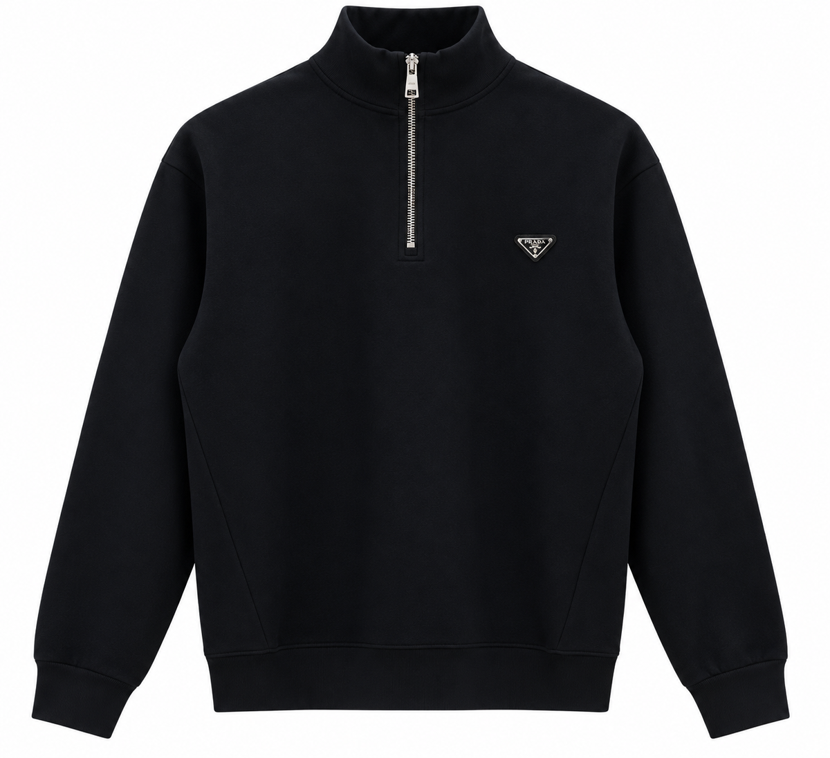 Prada Black Half-Zip Logo Sweatshirt