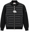 Moncler Black Quilted Knit-Sleeve Jacket