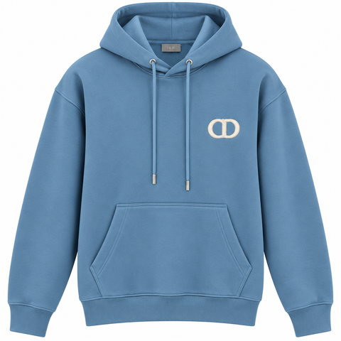 Dior CD Logo Hoodie – Dusty Blue