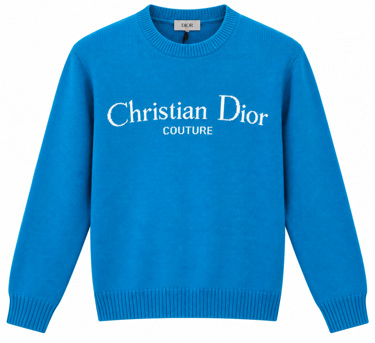 Christian Dior Couture Blue Logo Knit Sweater
