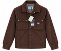 Prada Triangle Logo Corduroy Jacket – Chocolate Brown