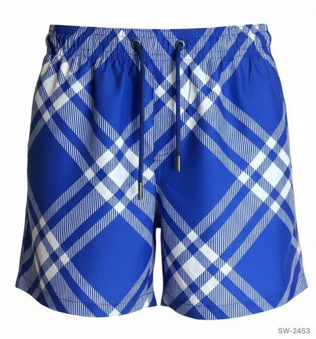 Burberry Check Print Swim Shorts – Royal Blue