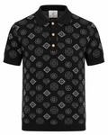 Casablanca Monogram Knit Polo – Black & Grey