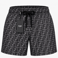 FENDI FF Monogram Swim Shorts – Black & Charcoal Grey