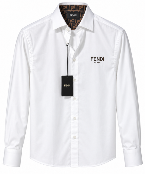 Fendi Roma Logo Long-Sleeve Shirt – White