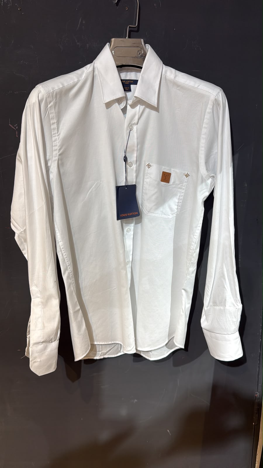 Louis Vuitton LV Monogram Pocket Long Sleeve Shirt – White