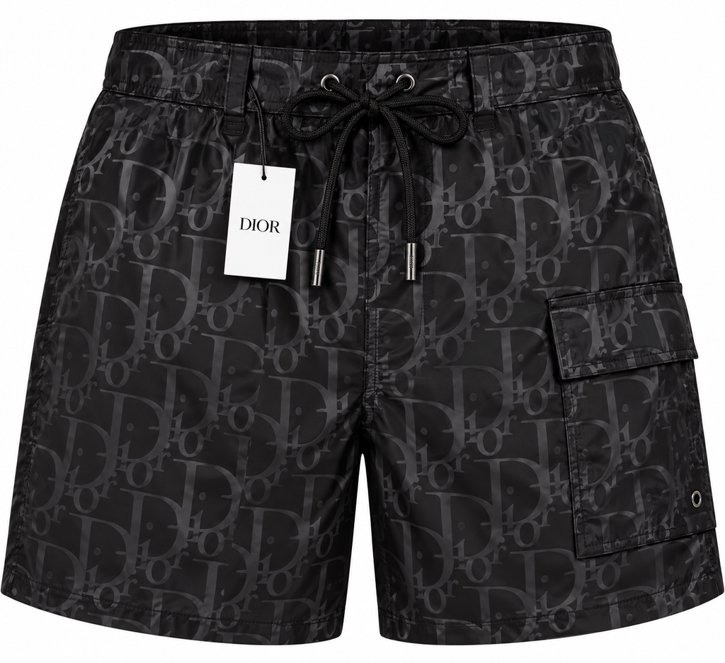 Dior Oblique Cargo Swim Shorts – Black