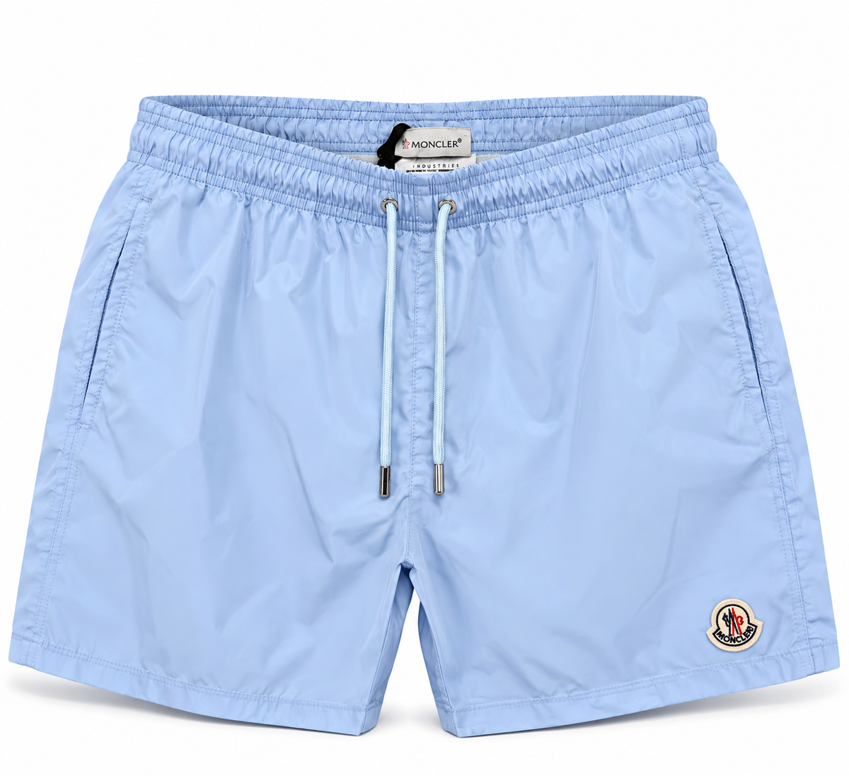 Moncler Logo Swim Shorts – Light Blue