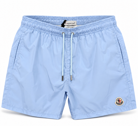 Moncler Logo Swim Shorts – Light Blue