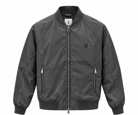 Charcoal Grey Lightweight Bomber Jacket