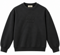 Miu Miu Black Embroidered Logo Sweatshirt