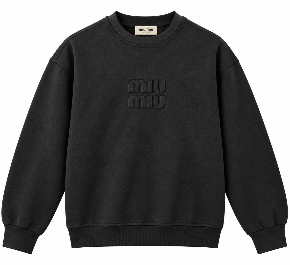 Miu Miu Black Embroidered Logo Sweatshirt