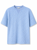Dior Oblique Textured T-Shirt – Light Blue