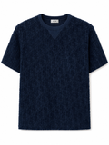 Dior Oblique Textured T-Shirt – Navy