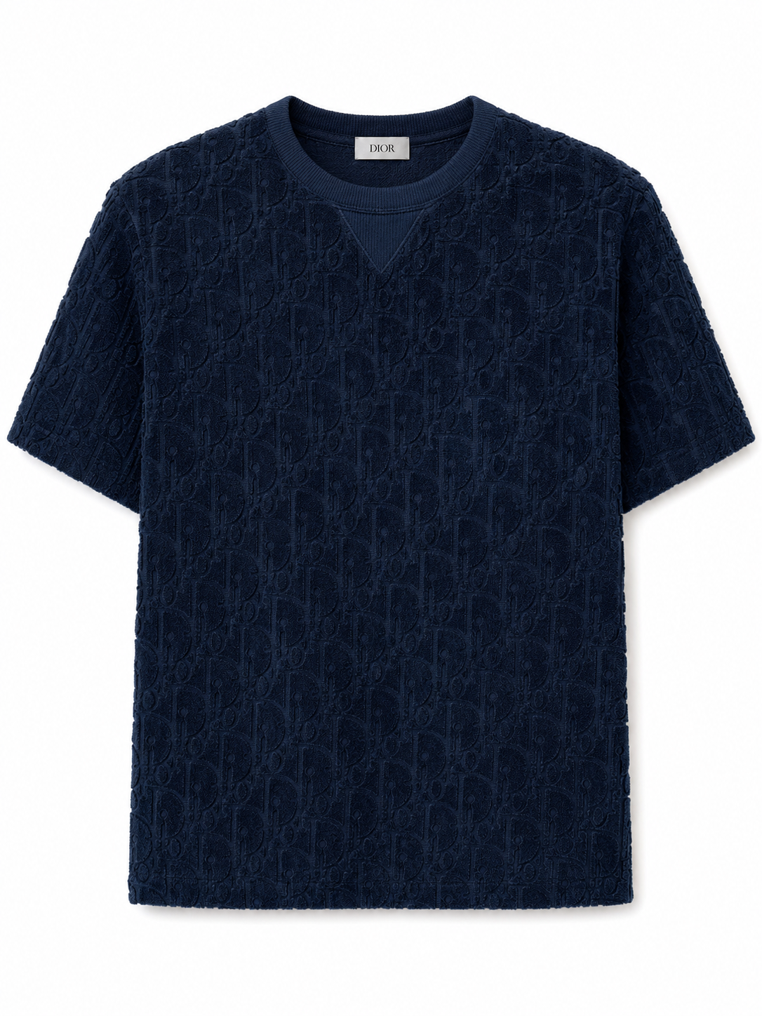 Dior Oblique Textured T-Shirt – Navy