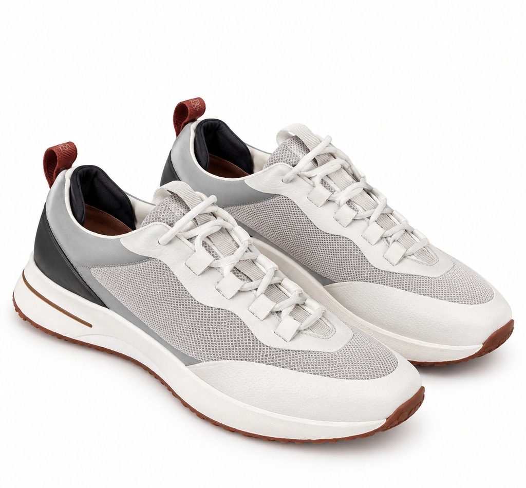 Loro Piana Runner Sneakers – White, Grey & Black