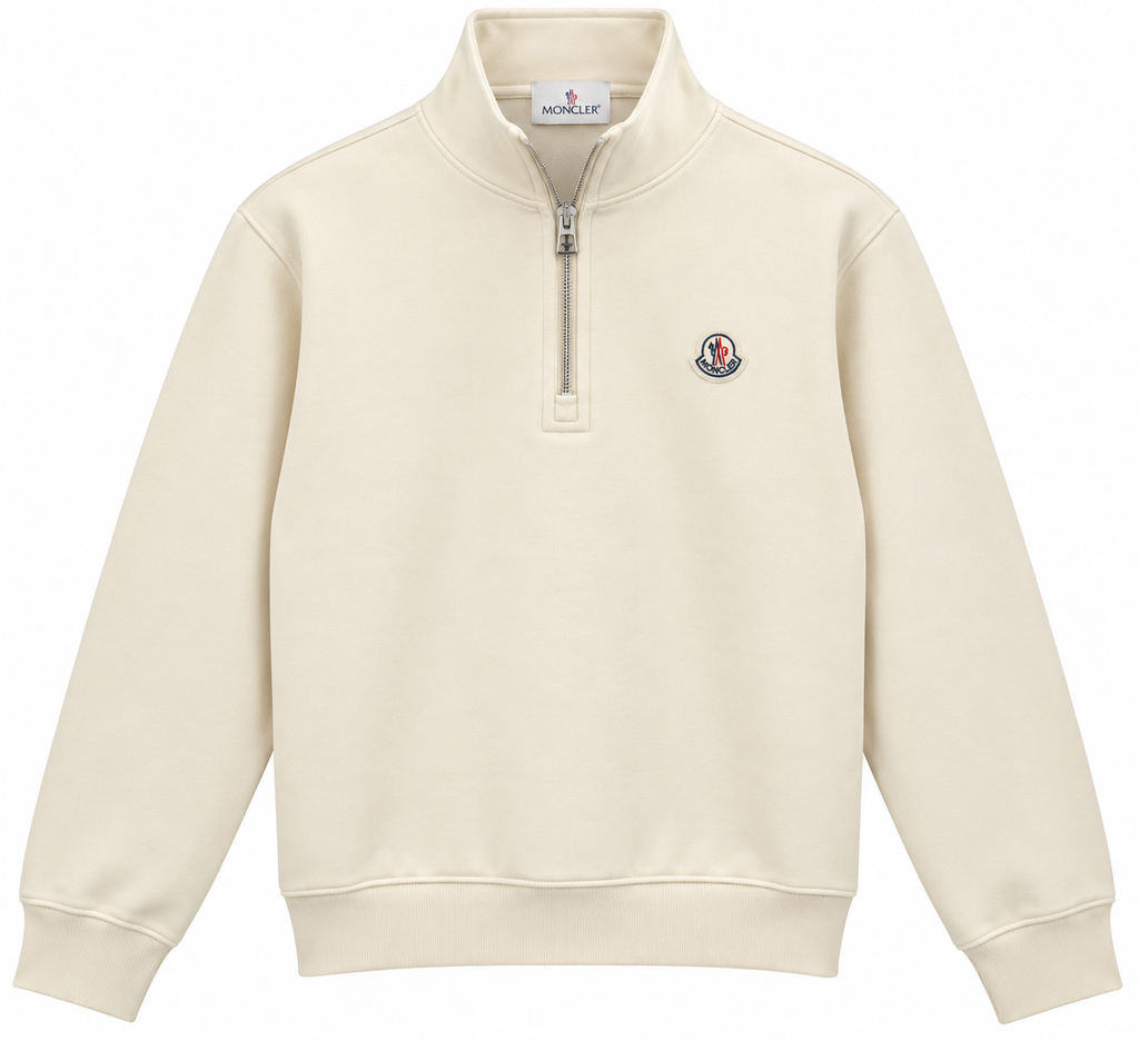 Moncler Half-Zip Sweatshirt – Cream