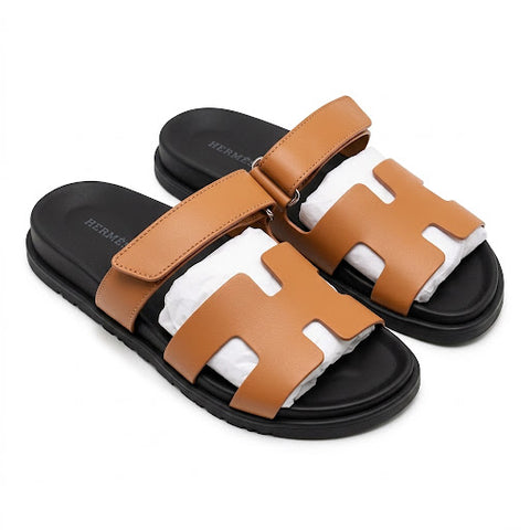 Hermès Chypre Sandals – Gold Calfskin