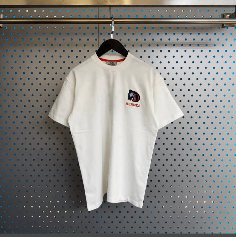 Hermès Horse Logo T-Shirt – White