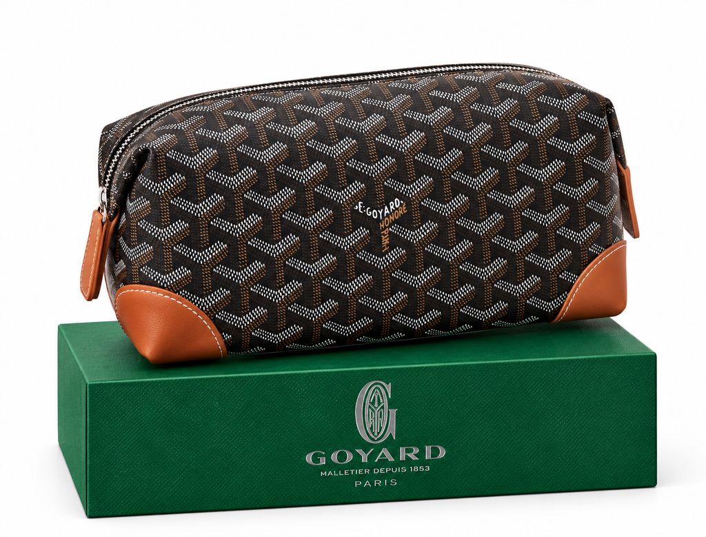 Goyard Goyardine Toiletry Pouch – Black & Tan