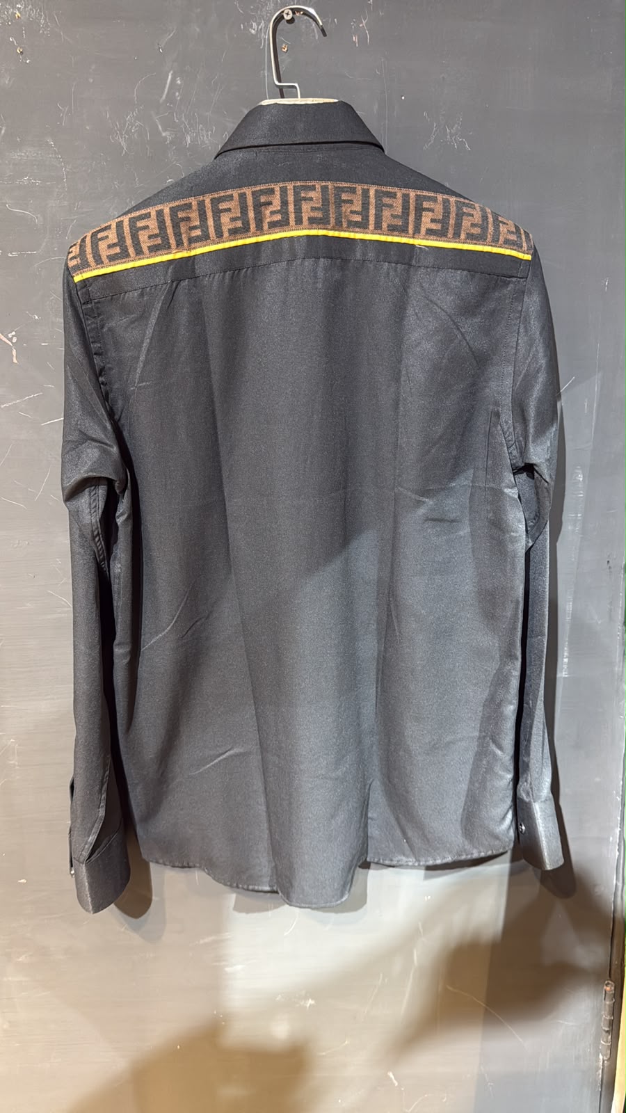 Fendi FF Monogram Pocket Long Sleeve Shirt – Black & Brow