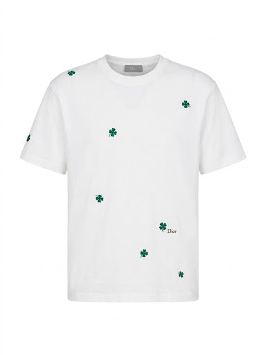 Dior Embroidered Clover T-Shirt – Off-White