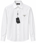Prada Triangle Logo Button-Down Shirt – White