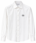 Valentino VLogo Embroidered Long Sleeve Shirt – White