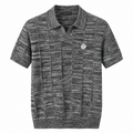 Stefano Ricci Textured Knit Polo – Charcoal Grey
