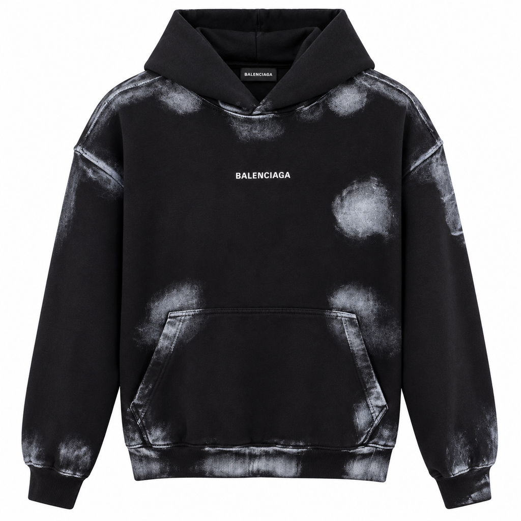 Balenciaga Black Distressed Oversized Hoodie