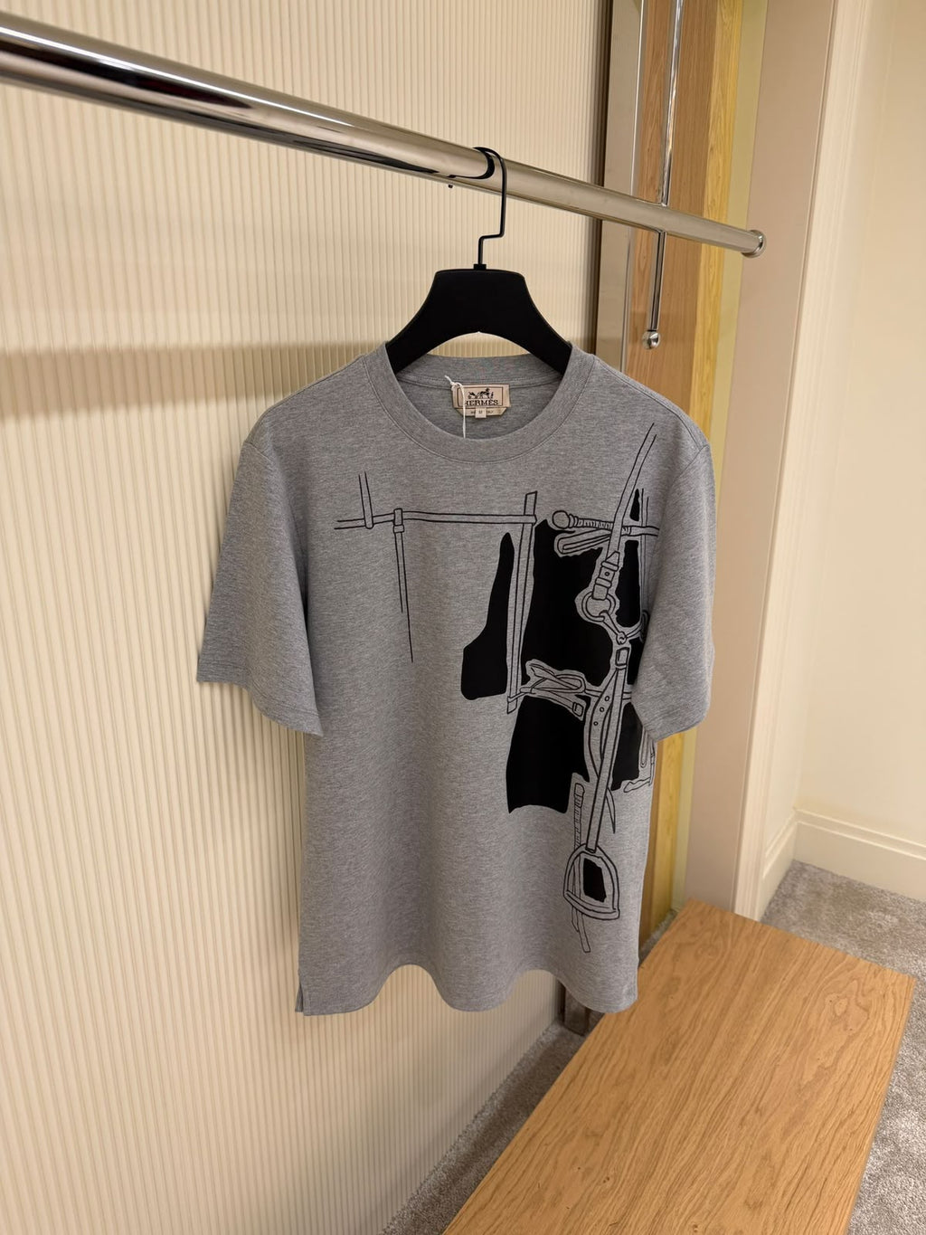 Hermès Equestrian Graphic Crewneck T-Shirt – Grey & Blac