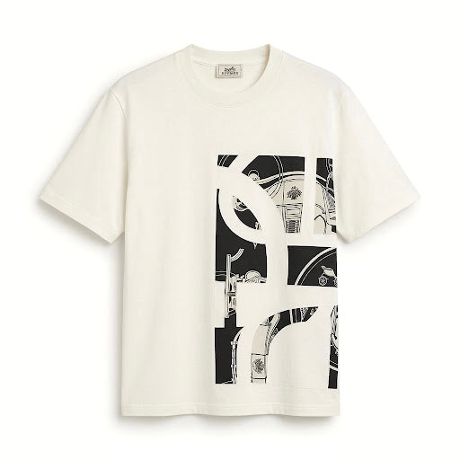 Hermès Patchwork Printed T-Shirt – Off-White