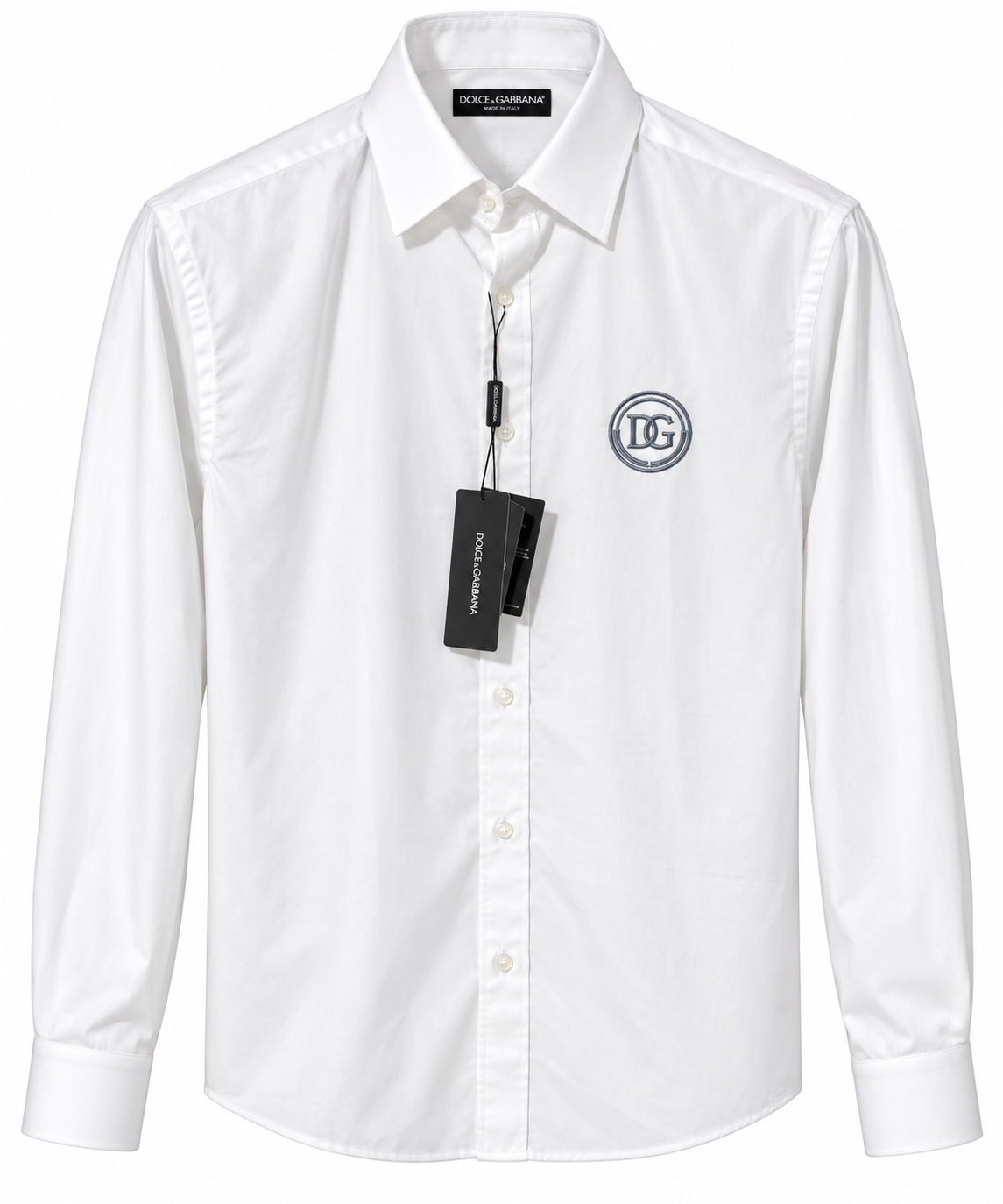 Dolce & Gabbana DG Monogram Long-Sleeve Shirt – White